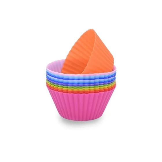 Imagem de Forma Silicone Cupcake Bolo Muffin Assadeira Com 12 Unidades