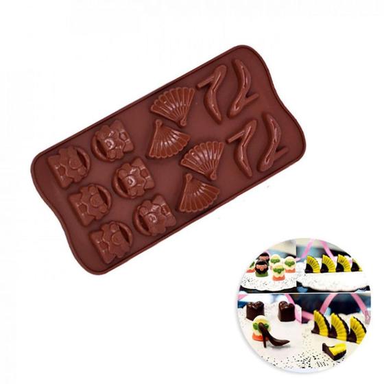 Forma Silicone Formato Leque e Bolsa 1 Unid. para Bombons Chocolate Clink Menor preço em Forma Silicone Formato Leque e Bolsa 1 Unid. para Bombons Chocolate Clink