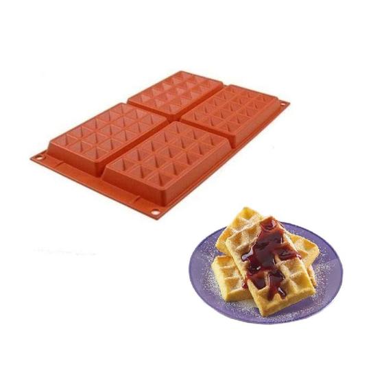 Imagem de Forma Silicone Molde Waffle Retangular Gourmet Silikomart