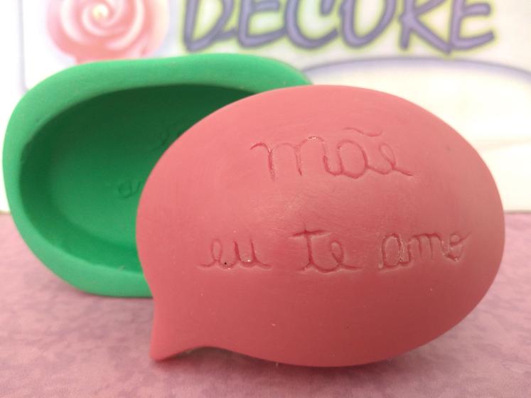 Imagem de Forma Silicone Sabonete Resina 09 - Mãe Eu Te Amo oval