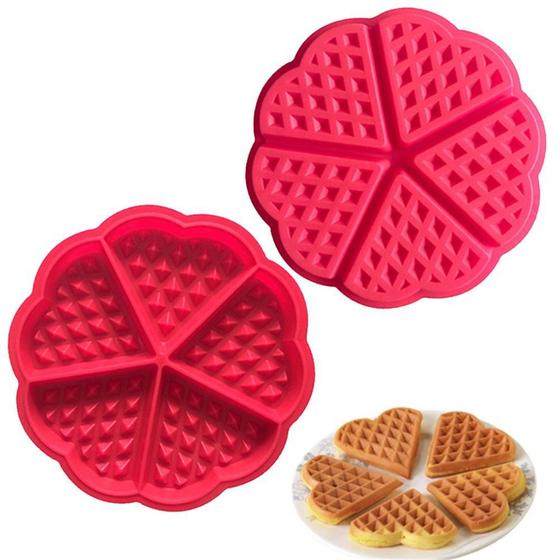 Imagem de Forma Waffles Coração Panqueca Omelete de Silicone