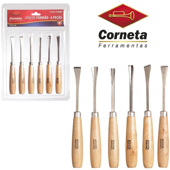 Imagem de Formao para entalhe de madeira com 6 pecas na cartela - CORNETA TOOLS/WESTERN