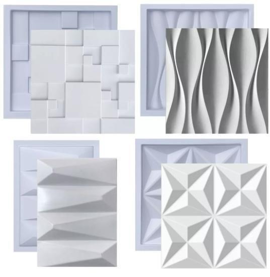 Imagem de Formas De Gesso 3D Cimento Molde Plástico Abs Placa Parede