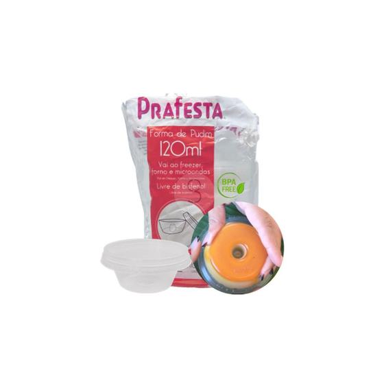 Imagem de Formas de Pudim 120ml Prafesta Com Tampa Vai Forno - 48u