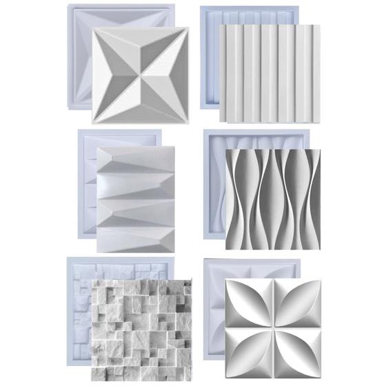 Imagem de Formas Kit Molde De Placa Gesso 3D Cimento Fdg Abs Plástico