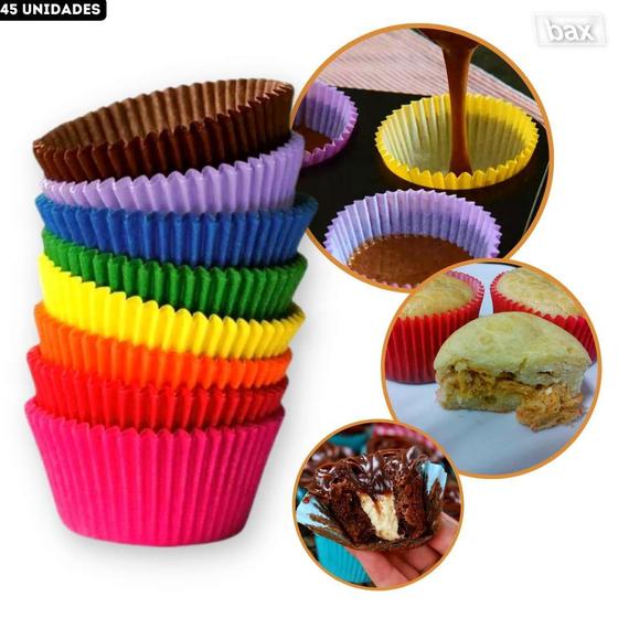 Imagem de Forminhas Formas de Papel para Cupcakes Bolos Forneável Bax - pct 45 Unidades