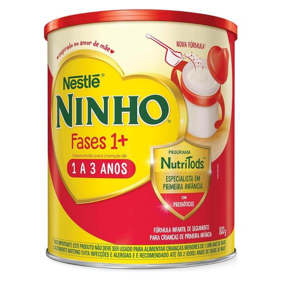 Imagem de Fórmula Infantil Ninho Fases 1+ Nestlé 1 a 3 anos 800g