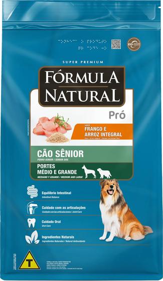 Imagem de Fórmula Natural Pró para Cães Sênior de Porte Médio e Grande Sabor Frango e Arroz Integral 15KG