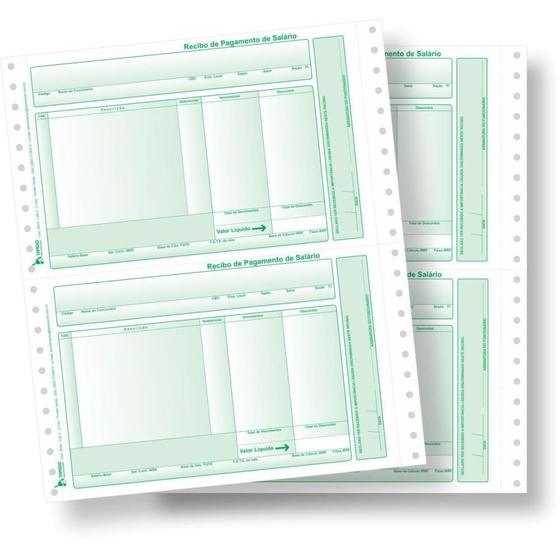 Imagem de Formulario Continuo Impresso Recibo Pagto LAB02 2VIAS Verde