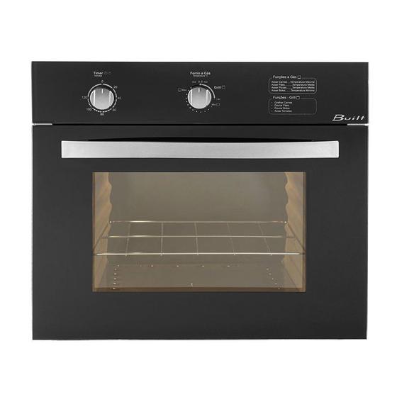 Forno a Gás de Embutir 50 Litros Glass Acendimento Automático Built ...
