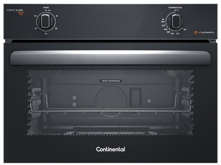 Imagem de Forno a Gás de Embutir Continental 50L Preto