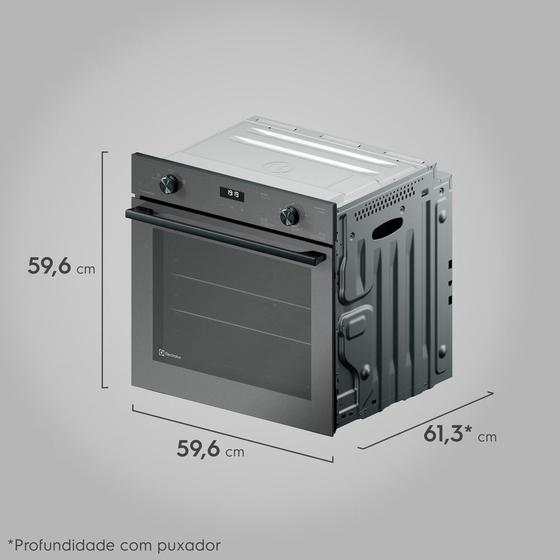 Forno a Gás de Embutir Electrolux Efficient com 80 Litros de Capacidade, Grill e Painel Full Touch Cinza - OE8GF