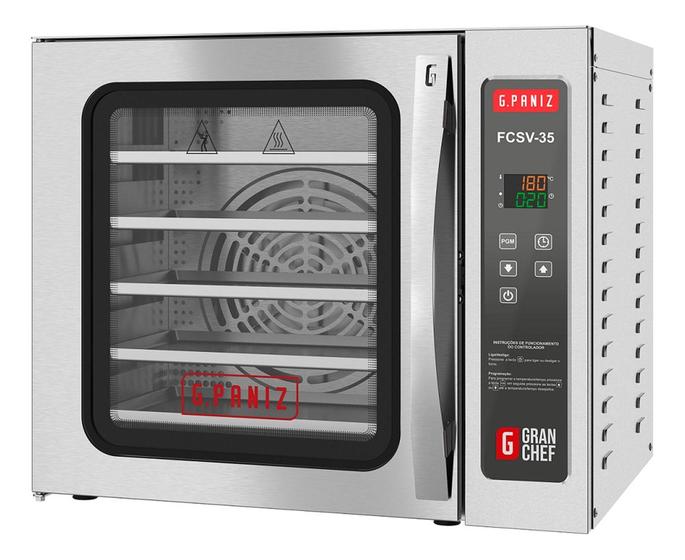 Imagem de Forno Convector Gran Chef FC35 Sem Vapor 5 Bandejas 35x35 Inox 220V G.Paniz