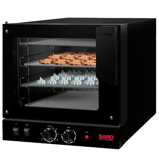 Forno De Bancada Turbo Elétrico Com 4 Esteiras Bancada Preto Menor preço em Forno De Bancada Turbo Elétrico Com 4 Esteiras Bancada Preto