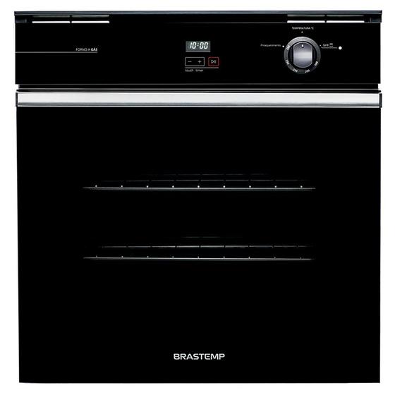 Imagem de Forno de Embutir a Gás Brastemp 78 Litros Preto com Grill e Timer Touch - BOA84AE