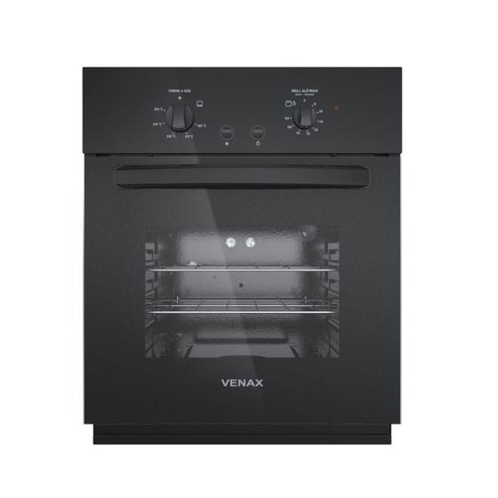 Imagem de Forno de Embutir à Gás Venax 50L Totale Nero GIII Gás GLP Preto 220v