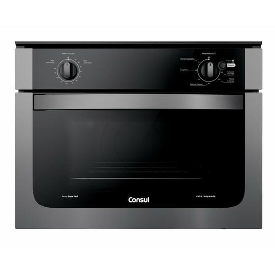 Forno de embutir elétrico Consul 47 litros prata com dourador e timer autodesligamento - COB47AR Imagem de Forno de embutir elétrico Consul 47 litros prata com dourador e timer autodesligamento - COB47AR