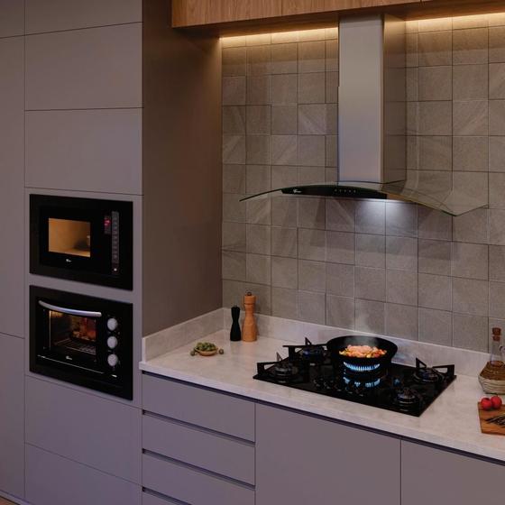 Forno de Embutir Elétrico Fischer Fit Line 48L com Timer e 3 Funções Preto 220V
