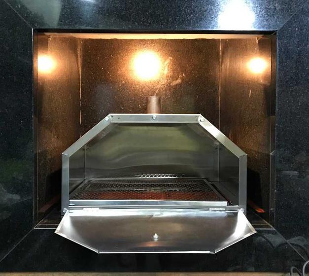 Imagem de Forno de Pizza Para Churrasqueira Inox Com Grelha e Assadeira