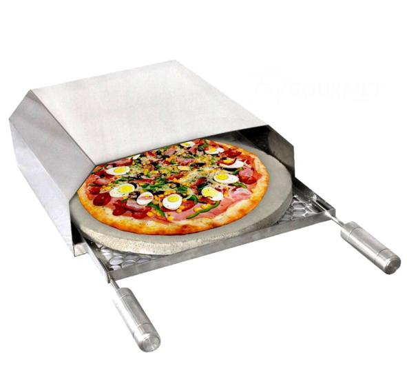 Imagem de Forno de Pizza Para Churrasqueira Inox Com Pedra Refratária