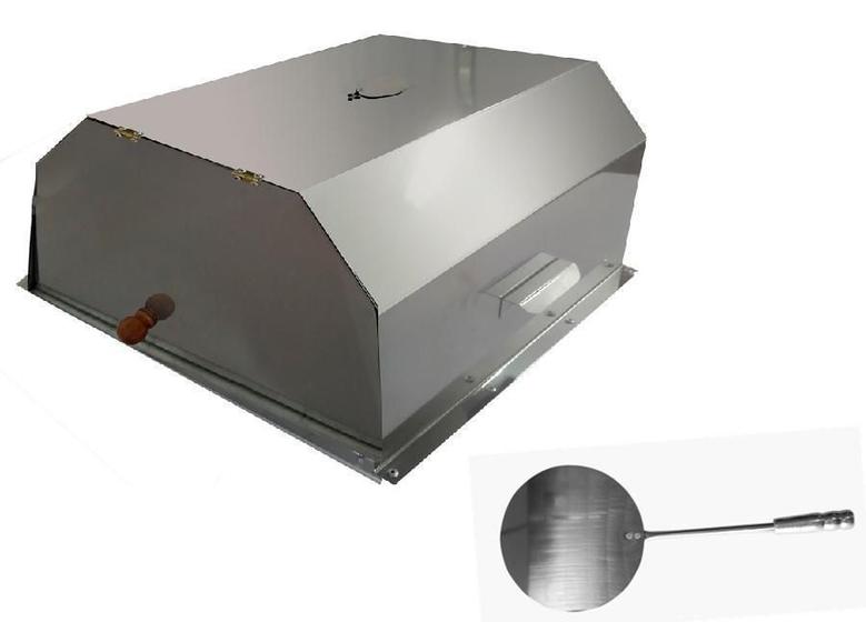 Forno De Pizza Para Churrasqueira Inox + Pá De Pizza Inox Menor preço em Forno De Pizza Para Churrasqueira Inox + Pá De Pizza Inox
