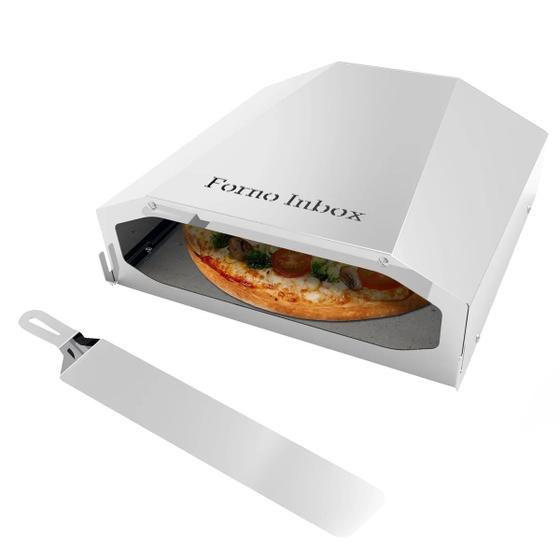 Forno de Pizza Portátil Para Fogão Churrasqueira Inbox Inox Saro Menor preço em Forno de Pizza Portátil Para Fogão Churrasqueira Inbox Inox Saro
