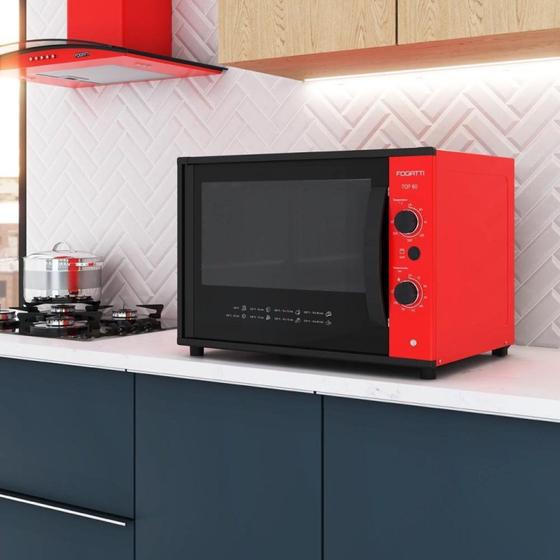 Imagem de Forno Elétrico 60 Litros Top 60 127v Fogatti Vermelho