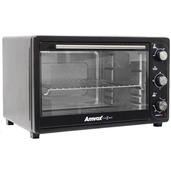 Forno Elétrico de Bancada 45 Litros Multifunção Timer Alarme Amvox AFR 4500 Preto Menor preço em Forno Elétrico de Bancada 45 Litros Multifunção Timer Alarme Amvox AFR 4500 Preto