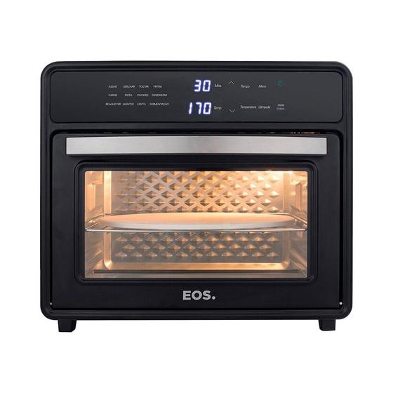 Forno Elétrico e Air Fryer Oven Pizza EOS 30 Litros Premium Digital All Black EFE30APD 110V Menor preço em Forno Elétrico e Air Fryer Oven Pizza EOS 30 Litros Premium Digital All Black EFE30APD 110V