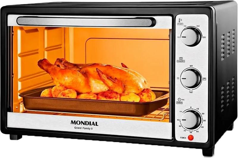 Imagem de Forno Eletrico Mondial Grand Family II - FR-52 - 52LT - 110V Preto/Inox