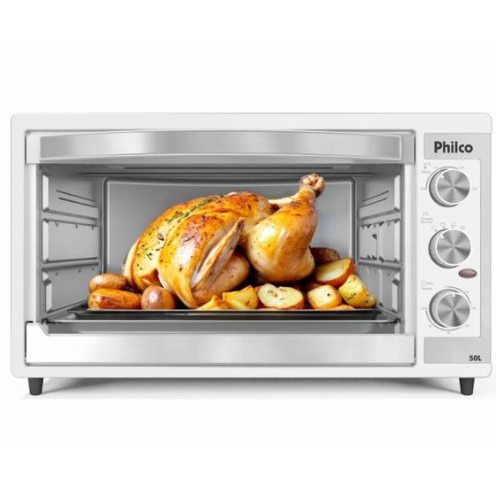 Imagem de Forno Elétrico Pfe52b Branco 50 Litros Philco Bancada 127v Grelha Inox  Dupla Resistência