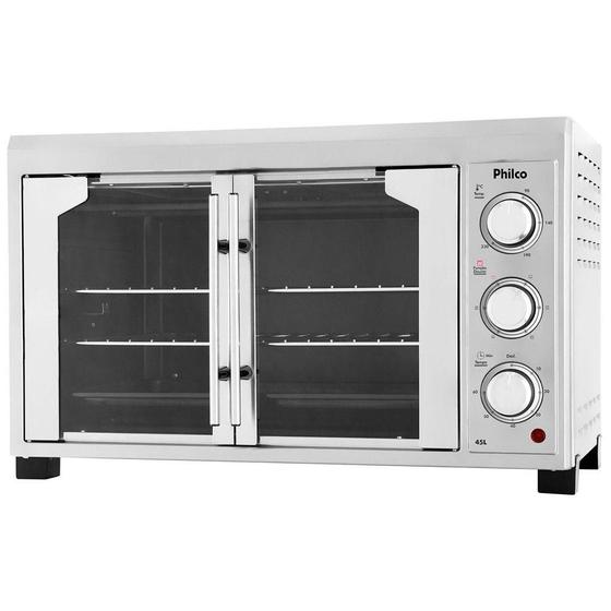 Forno Elétrico Philco Duo 45L c/ Função Rotisserie Branco - PFE45I Menor preço em Forno Elétrico Philco Duo 45L c/ Função Rotisserie Branco - PFE45I