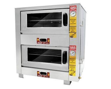 Imagem de Forno Gás 2 Câmaras 20cm Inox 71x62x75 Metalmaq