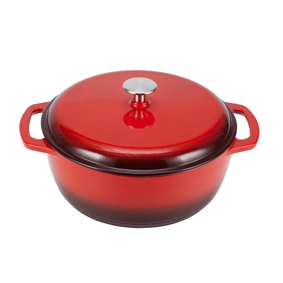 Imagem de Forno holandês Amazon Basics Ferro fundido esmaltado 7,3 L vermelho