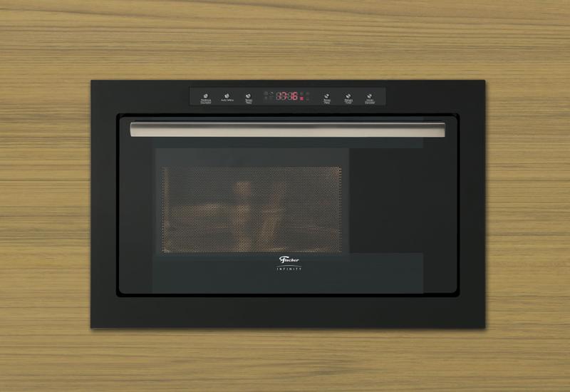 Imagem de Forno micro-ondas fischer de embutir infinity 25 litros preto com dourador