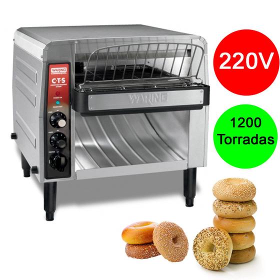 Imagem de Forno Torradeira Esteira 220V Profissional 1200 Fatias Cozinha Industrial Restaurante Hotel Cafe da Manha Pousada Hostel Coffee Break Fast Food Padari