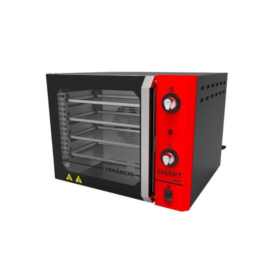 Imagem de Forno Turbo Convector Elétrico Smart Basic 4 Esteiras Preto e Painel Vermelho FCSB4E - Venâncio 220V