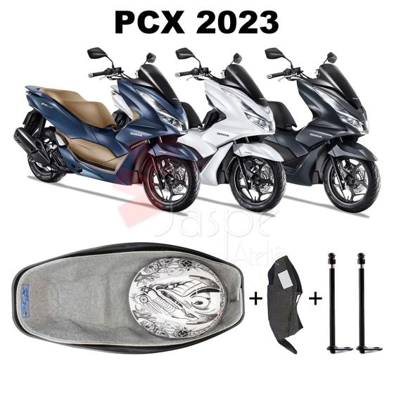 Imagem de Forração Honda Pcx 160 2023 Forro Cinza + Guidão + 2 Antenas