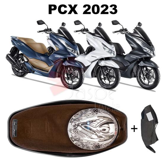 Imagem de Forração Honda Pcx Dlx 2023 Baú Forro Marrom + Guidão