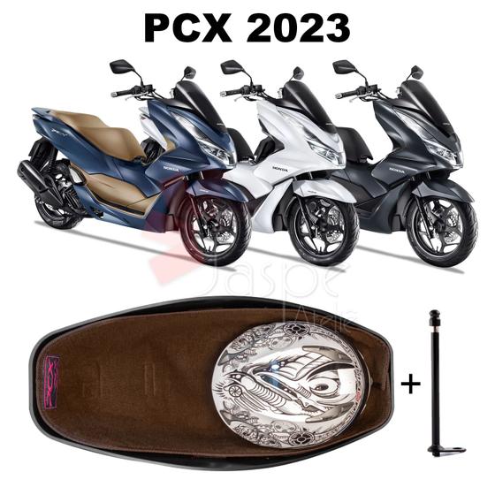 Imagem de Forração Honda Pcx Dlx 2023 Forro Baú Marrom + 1 Antena