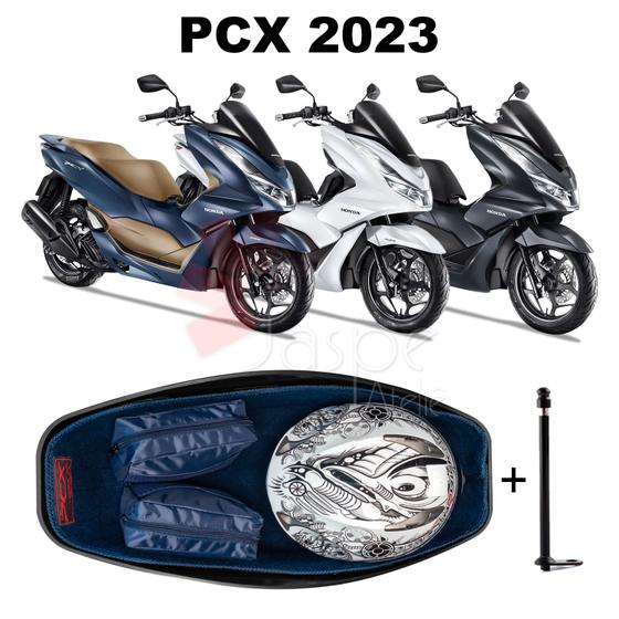 Imagem de Forração Honda Pcx Dlx 2023 Forro Premium Azul + 1 Antena