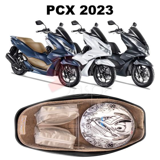 Imagem de Forração Honda Pcx Dlx 2023 Forro Premium Bege + Divisória