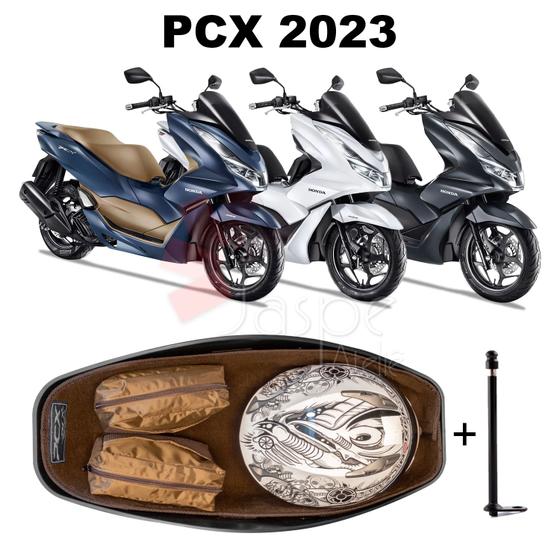 Imagem de Forração Honda Pcx Dlx 2023 Forro Premium Marrom + 1 Antena