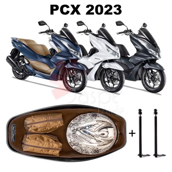 Imagem de Forração Honda Pcx Dlx 2023 Forro Premium Marrom + 2 Antenas