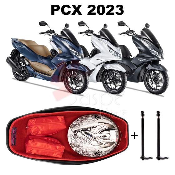 Imagem de Forração Honda Pcx Dlx 2023 Forro Premium Vermelho 2 Antenas