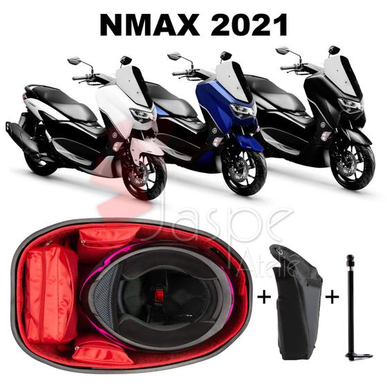 Imagem de Forração Nmax 2021 Forro Premium Vermelho Guidão + 1 Antena