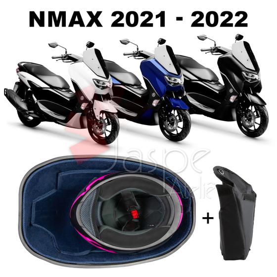 Imagem de Forração Yamaha Nmax 2021 Baú Forro Acessório Azul + Guidão