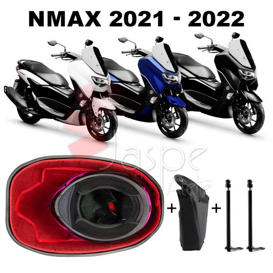 Imagem de Forração Yamaha Nmax 2021 Forro Vermelho + Guidão + 2 Antena