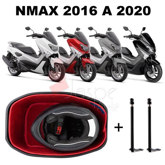 Imagem de Forração Yamaha Nmax Baú Forro Acessório Vermelho + 2 Antena