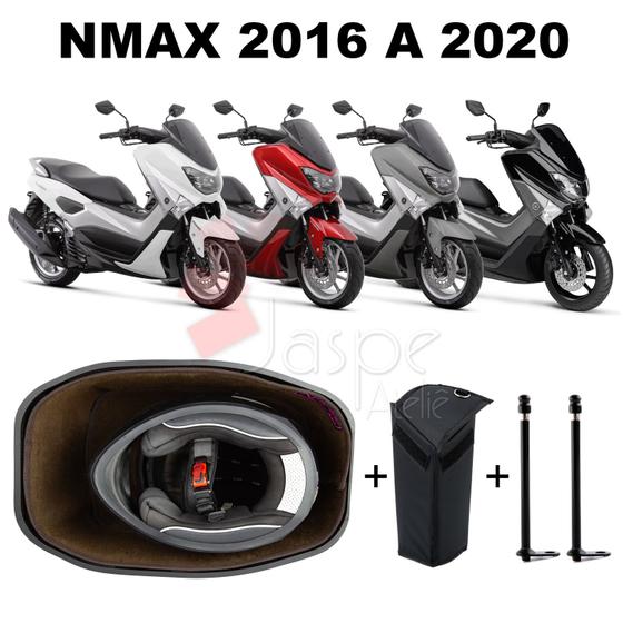 Imagem de Forração Yamaha Nmax Baú Forro Marrom + Guidão + 2 Antena